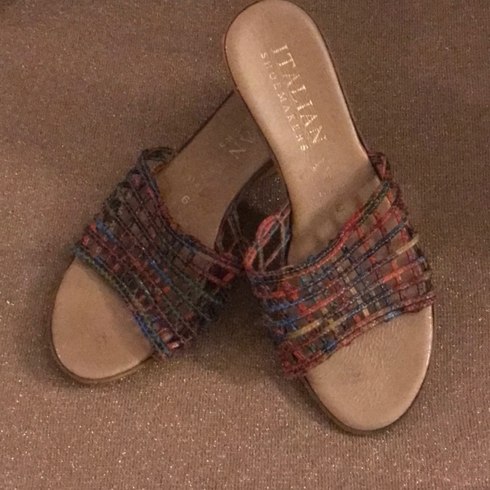 Italian Shoemaker colorful wedge. Size 6